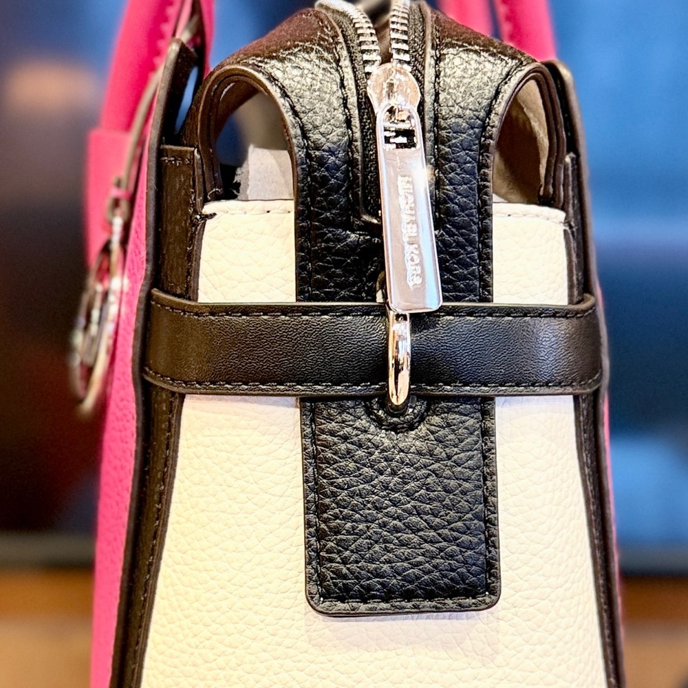 Michael Kors Dragonfruit Black & White Satchel - Picture 3 of 4